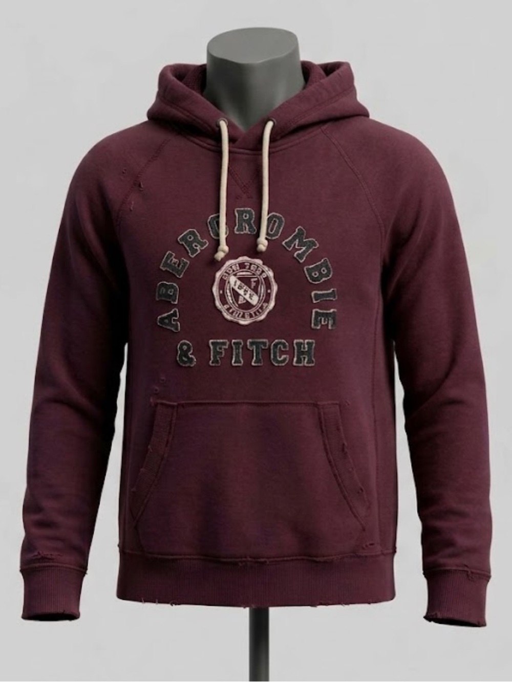 Abercrombie & Fitch Men's Pullover Hoodie - Maroon